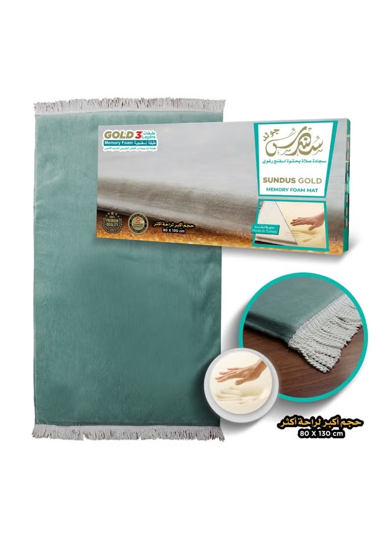 Sundus Gold Prayer Mat - Light Blue